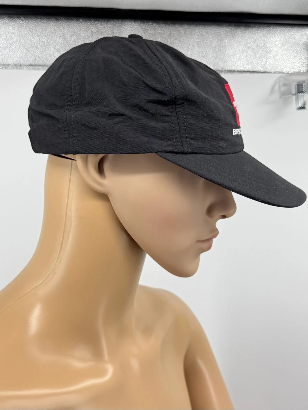 Vintage 90s The North Face Expedition Proven 30 Years Black Strapback Cap Hat
